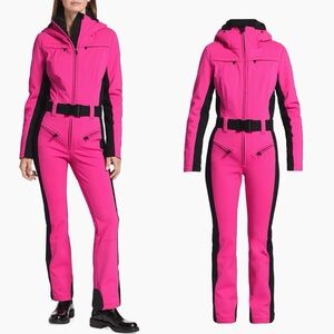 Goldbergh Parry Hooded Stretch Shell Ski Jumpsuit in Pink
